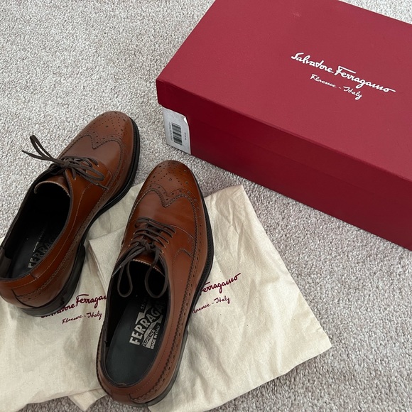 SALVATORE FERRAGAMO Men’s Leather Saddle Shoes | With Box & Dust Bags - Picture 3 of 13